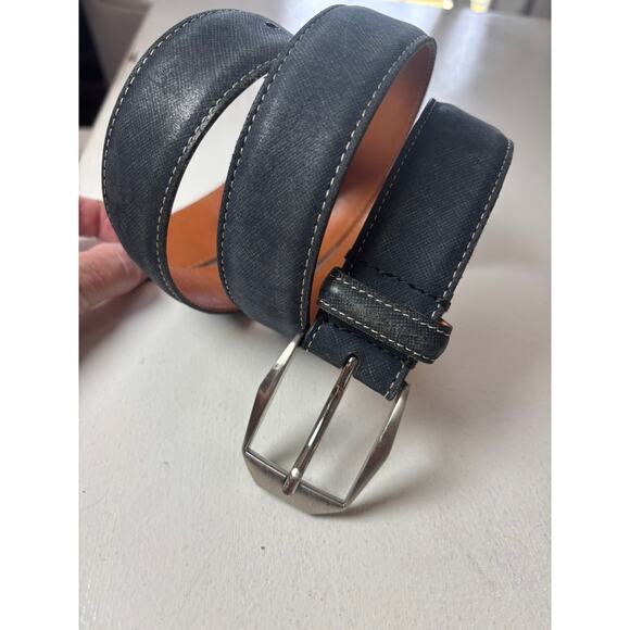 Classic preppy western style Martin Dingham calf skin belt size 34 leather USA - Picture 1 of 7